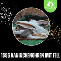 100g Kaninchenohren mit Fell