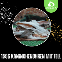 100g Kaninchenohren mit Fell