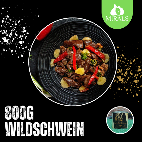 800g Saftiges Wildschwein mit Champignons und Chicorée an Paprika-Ananas-Salat