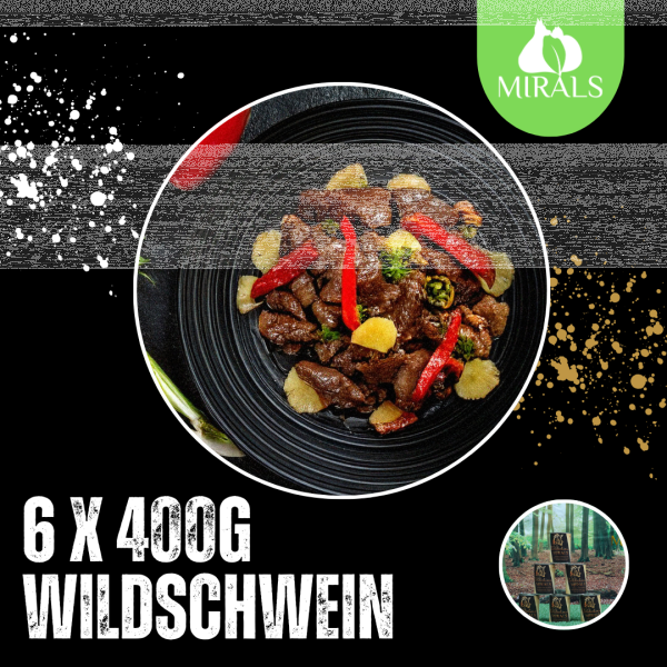 12 Dosen kaufen zum Preis von 6 Dosen (6 x 400g Saftiges Wildschwein mit Champignons und Chicorée an Paprika-Ananas-Salat)
