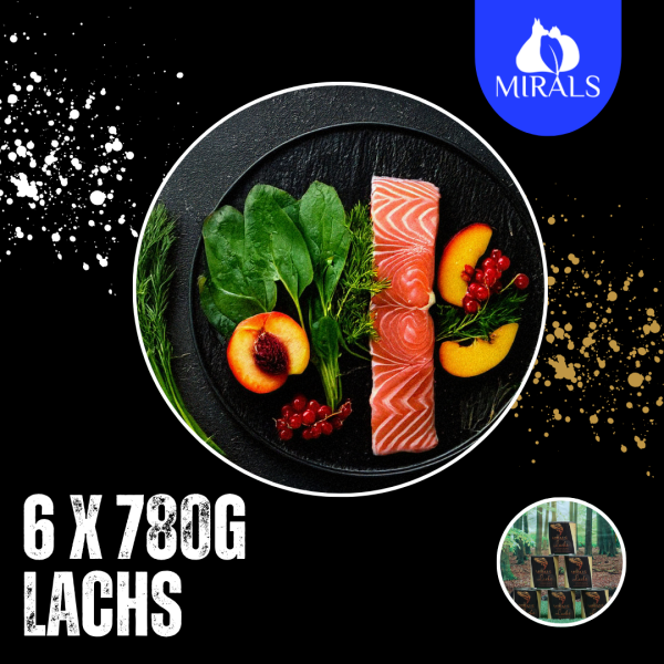 6 x 780g Lachstatar auf Spinat-Karotten Gemüse mit Johannisbeer-Pfirsich Sauce