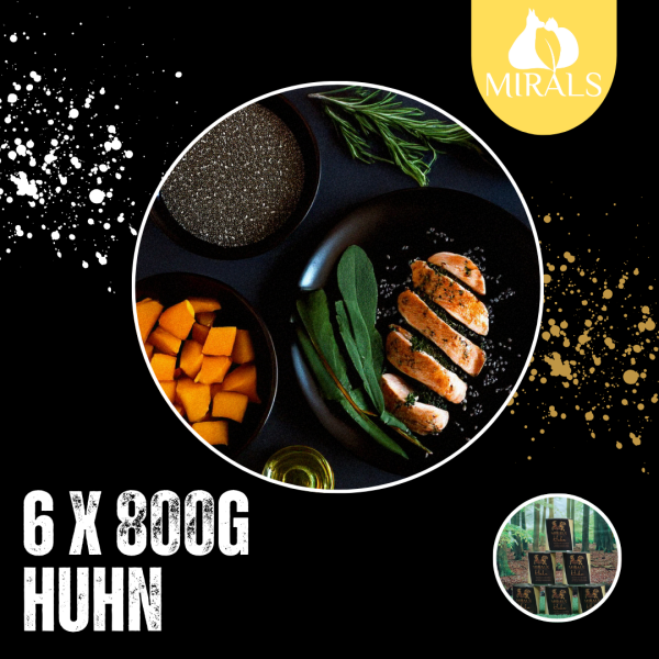 6 x 800g Das Zarteste vom Huhn an Mangold-Karotten Stampf mit Mango-Himbeerchutney