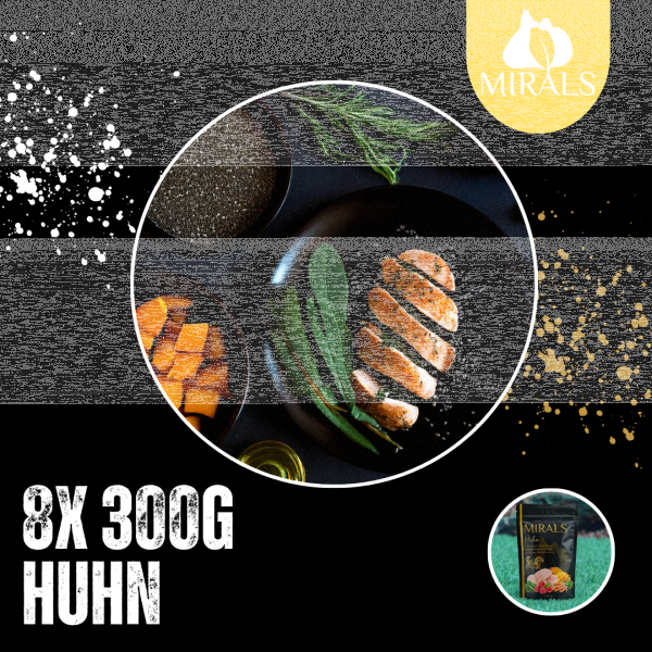 8 x 300g Das Zarteste vom Huhn an Mangold-Karotten Stampf mit Mango-Himbeerchutney